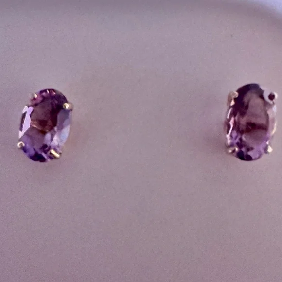 14k SOLID GOLD Genuine Amethyst 1.16 carats - Picture 3 of 6